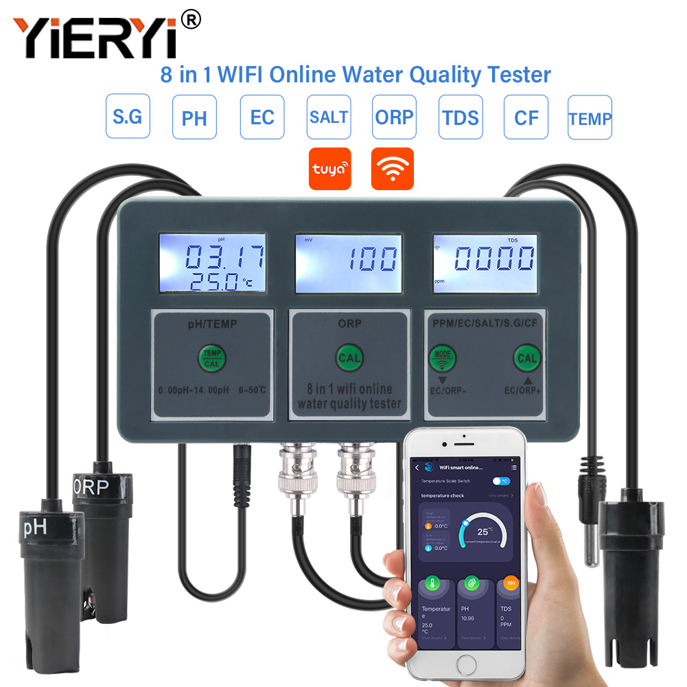 Ph Meter Digital Water Tester - Yieryi WiFi Tuya Akıllı PH ORP